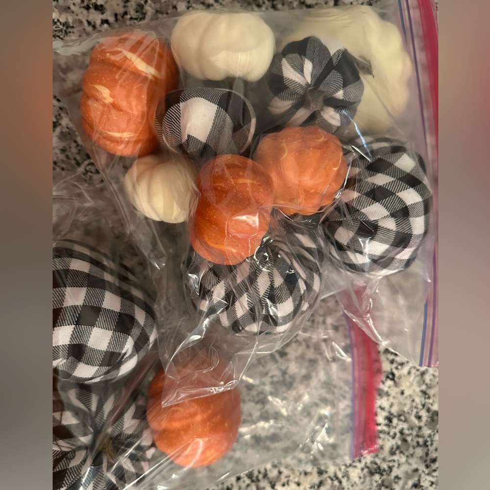 Assorted pumpkins vase/container filler